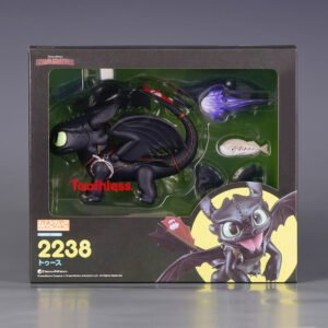 #2238 How to Train Your Dragon Nendoroid Toothless - Poseable Night Fury Figure with 3 Face Plates & Interchangeable Wings
